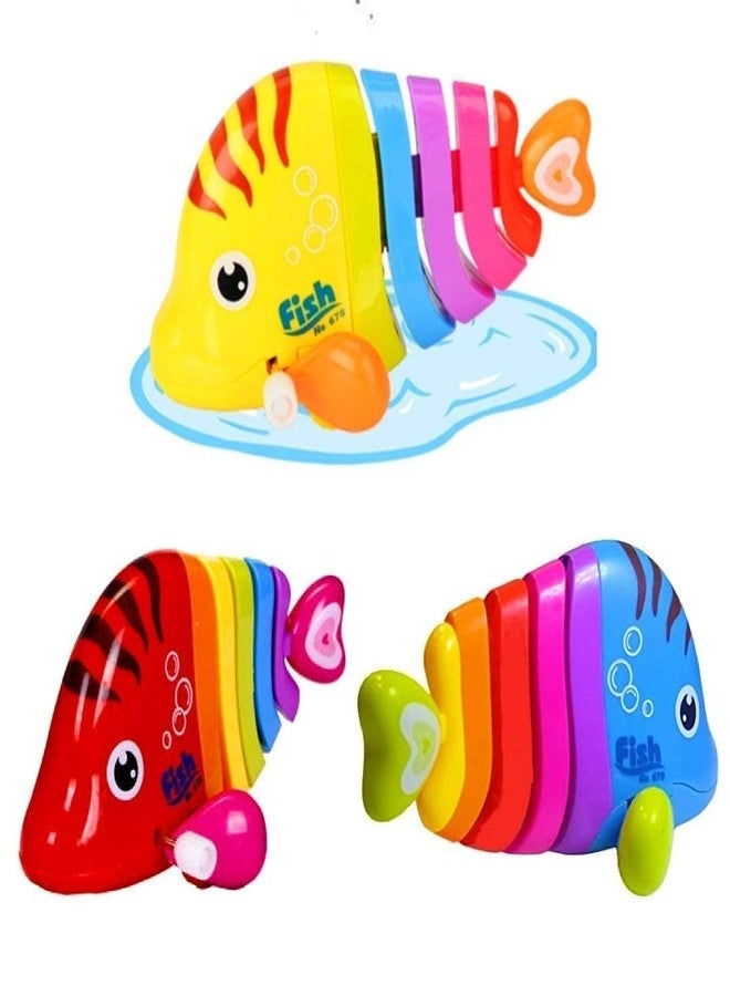 Quasar Fish Mobilization Wind Up Cute and Colorful Bath Toy Key Operated Vehicle Play Birthday Gifts Little Kids Bath Play Your Children - Multicolor (Pack of 2) - Image 4